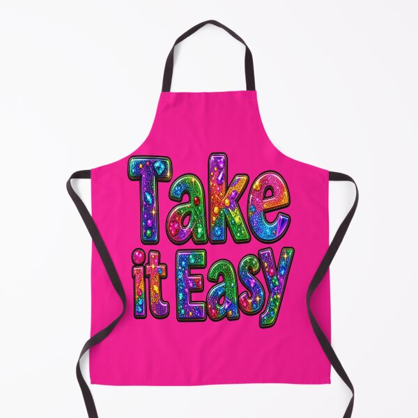 Item preview, Take It Easy Rainbow Glitter Positive Vibes Typography designed and sold by Hari Arts.