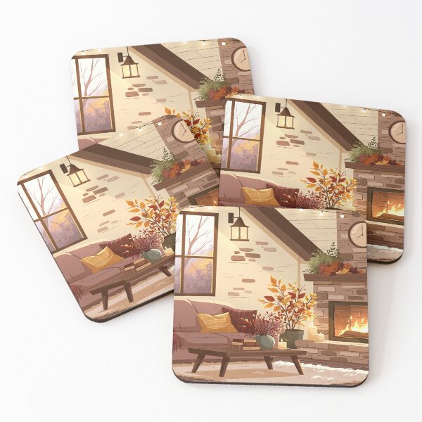 Item preview, Cozy Autumn Fireplace with Window | Cottagecore Design | Cozy Autumn Design designed and sold by Schmidsi.