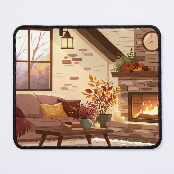 Item preview, Cozy Autumn Fireplace with Window | Cottagecore Design | Cozy Autumn Design designed and sold by Schmidsi.