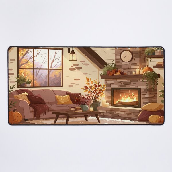 Item preview, Cozy Autumn Fireplace with Window | Cottagecore Design | Cozy Autumn Design designed and sold by Schmidsi.
