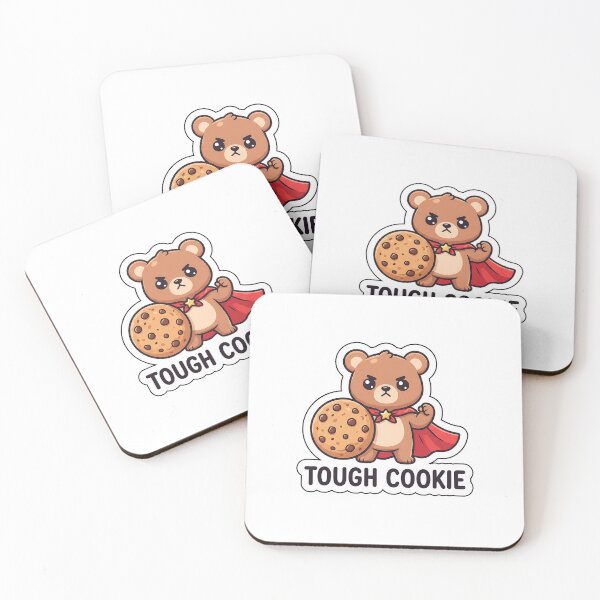 Item preview, Tough Cookie Bear - Cute Hero Teddy Bear Sticker with Text designed and sold by SimpleP.