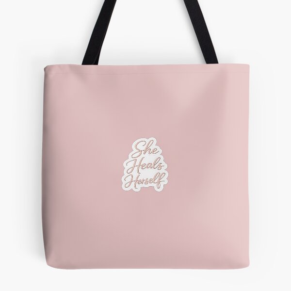 Item preview, She Heals Herself Sticker | Feminine Healing & Self Love Quote | Rose Gold Affirmation designed and sold by PawsAndpetalstudio.