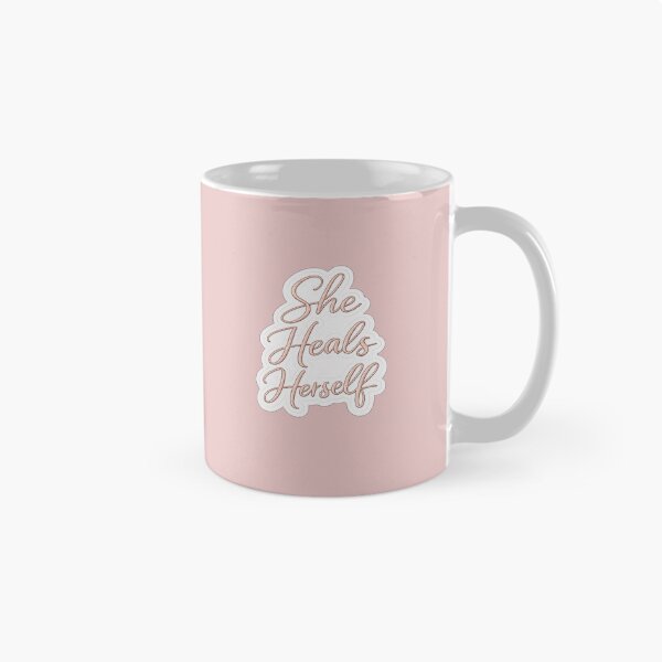 Item preview, She Heals Herself Sticker | Feminine Healing & Self Love Quote | Rose Gold Affirmation designed and sold by PawsAndpetalstudio.