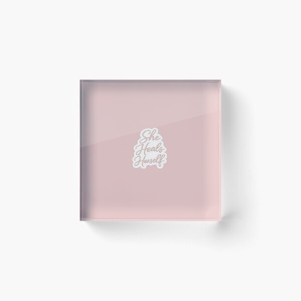 Item preview, She Heals Herself Sticker | Feminine Healing & Self Love Quote | Rose Gold Affirmation designed and sold by PawsAndpetalstudio.