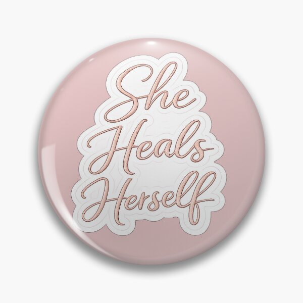 Item preview, She Heals Herself Sticker | Feminine Healing & Self Love Quote | Rose Gold Affirmation designed and sold by PawsAndpetalstudio.