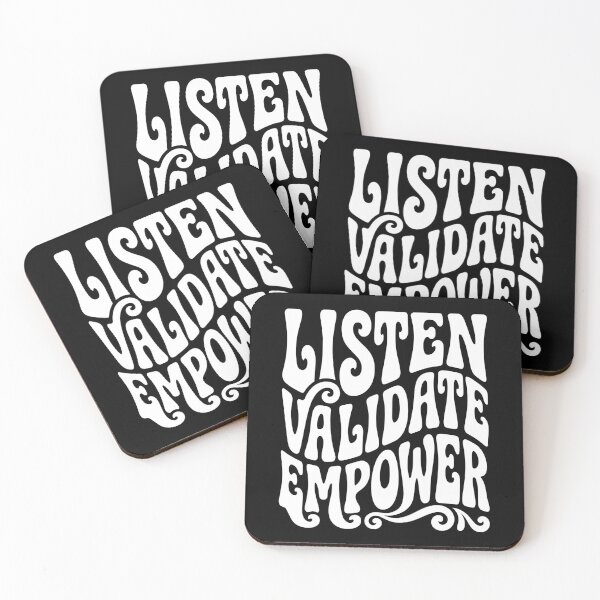 Item preview, Listen Validate Empower Peer Support Specialist Typography AUG-322 designed and sold by noberic.