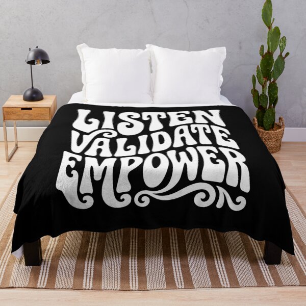 Item preview, Listen Validate Empower Peer Support Specialist Typography AUG-322 designed and sold by noberic.