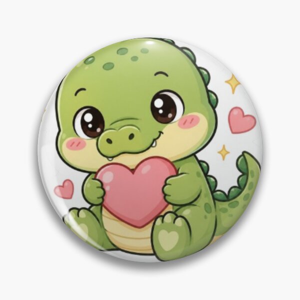Item preview, Cute Kawaii Dinosaur Love Heart Design – Adorable Green Dino Gift & Cute Animal Artwork designed and sold by Vegasstickers.