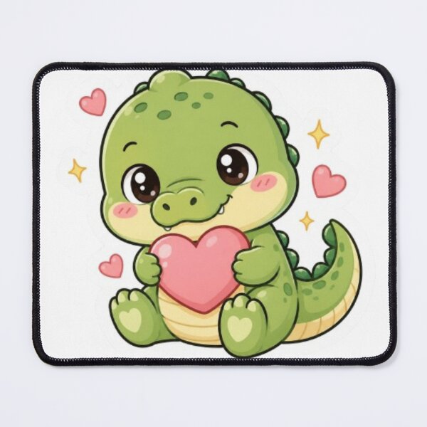 Item preview, Cute Kawaii Dinosaur Love Heart Design – Adorable Green Dino Gift & Cute Animal Artwork designed and sold by Vegasstickers.