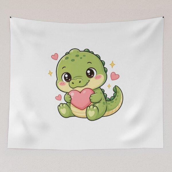 Item preview, Cute Kawaii Dinosaur Love Heart Design – Adorable Green Dino Gift & Cute Animal Artwork designed and sold by Vegasstickers.