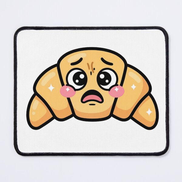 Item preview, Cute Scared Kawaii Croissant Cartoon | Adorable Croissant Sticker & Gift Design designed and sold by Rood Art Studio.