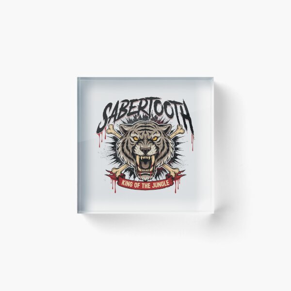 Item preview, Sabertooth Tiger Bones King Of The Jungle Metal Graphic designed and sold by Enea Kelo.