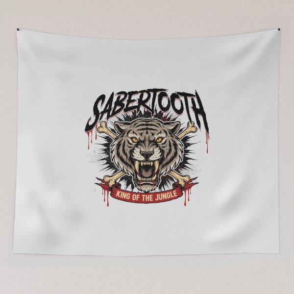 Item preview, Sabertooth Tiger Bones King Of The Jungle Metal Graphic designed and sold by Enea Kelo.