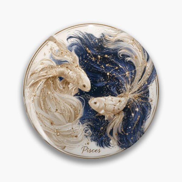 Item preview, Pisces Zodiac Fish Astrology Celestial Constellation Gold Navy PNG designed and sold by MythicMood.
