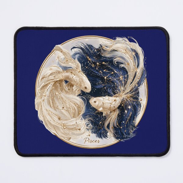 Item preview, Pisces Zodiac Fish Astrology Celestial Constellation Gold Navy PNG designed and sold by MythicMood.