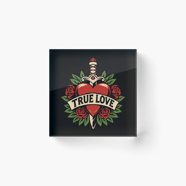 Item preview, True Love Vintage Tattoo Heart T-Shirt designed and sold by phsycartwork.