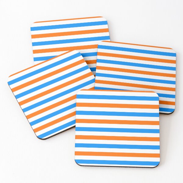 Item preview, Orange And Blue Stripes Design White  designed and sold by PatternTitan.
