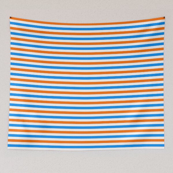 Item preview, Orange And Blue Stripes Design White  designed and sold by PatternTitan.