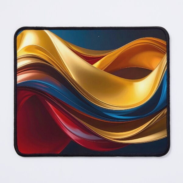 Item preview, Abstract Flowing Gold Red Blue Wave Artwork designed and sold by BetweenForms.