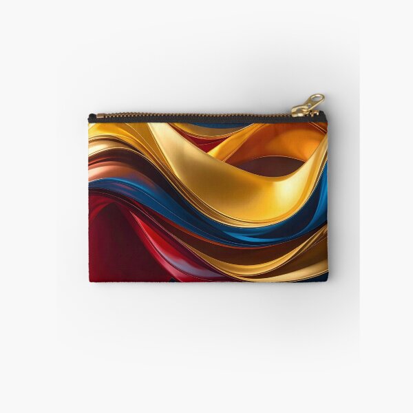 Item preview, Abstract Flowing Gold Red Blue Wave Artwork designed and sold by BetweenForms.