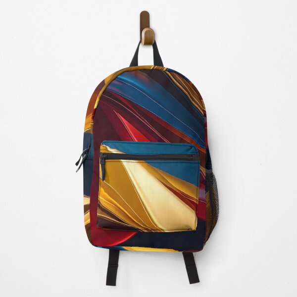 Item preview, Abstract Flowing Gold Red Blue Wave Artwork designed and sold by BetweenForms.