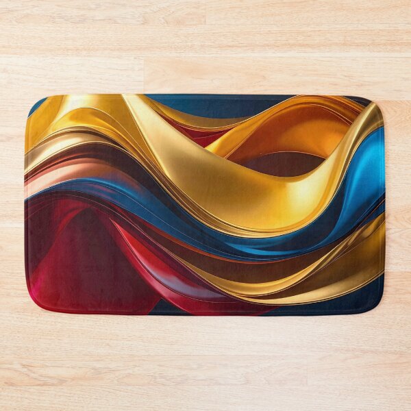 Item preview, Abstract Flowing Gold Red Blue Wave Artwork designed and sold by BetweenForms.