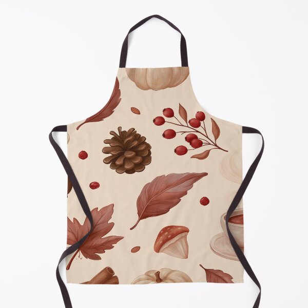 Item preview, Autumn pattern with hot chocolate, leaves and mushrooms | Autumn motif | Cottagecore designed and sold by Schmidsi.