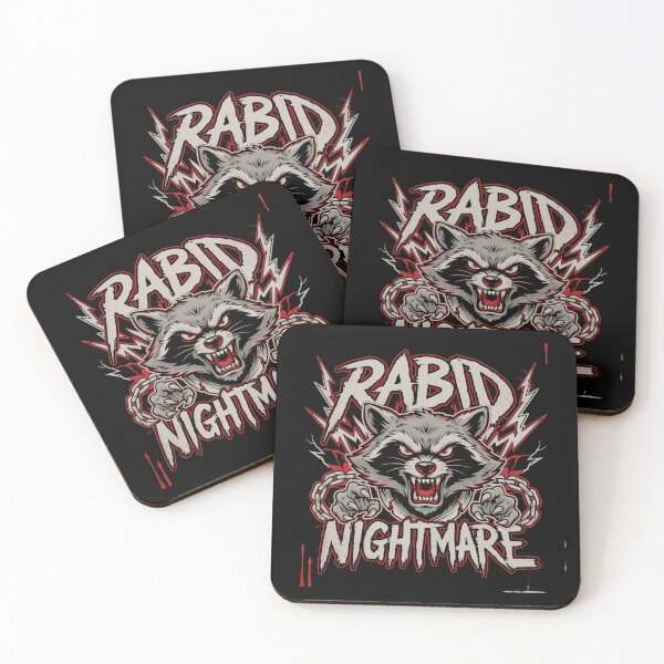 Item preview, Rabid Nightmare Raccoon Chains Lightning Deathcore Graphic designed and sold by Enea Kelo.