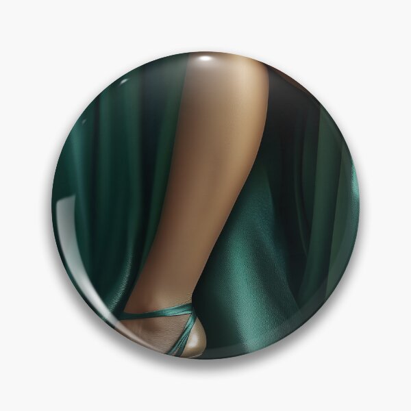 Item preview, Mae - Teal Satin Fabric and Womans Single Leg - Pin-up designed and sold by SynthSeduction.