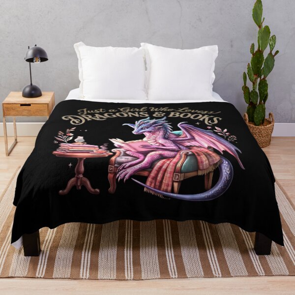 Item preview, Just A Girl Who Loves Dragons & Books | Cozy Fantasy Reading Dragon designed and sold by Dot1001.