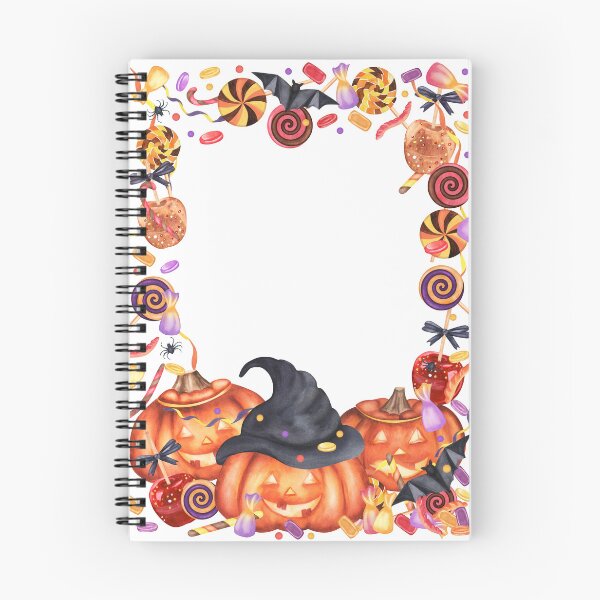 Item preview, Watercolor Halloween Frame with Pumpkins and Sweets designed and sold by ElenaValeto.