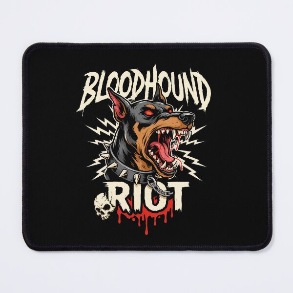 Item preview, Bloodhound Riot Doberman Spiked Collar Skull Graphic designed and sold by Enea Kelo.