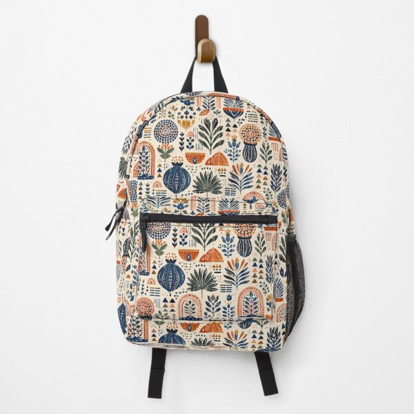 Item preview, Scandinavian Block Print Folk Art Botanical Pattern designed and sold by QCena.