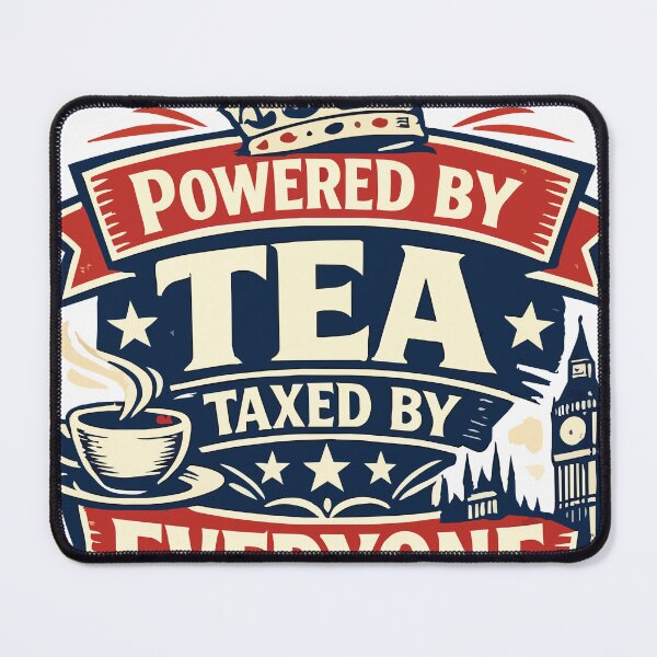 Item preview, Powered by Tea Taxed by Everyone – Funny British Humor & Tea Lover Quote designed and sold by phassystore.