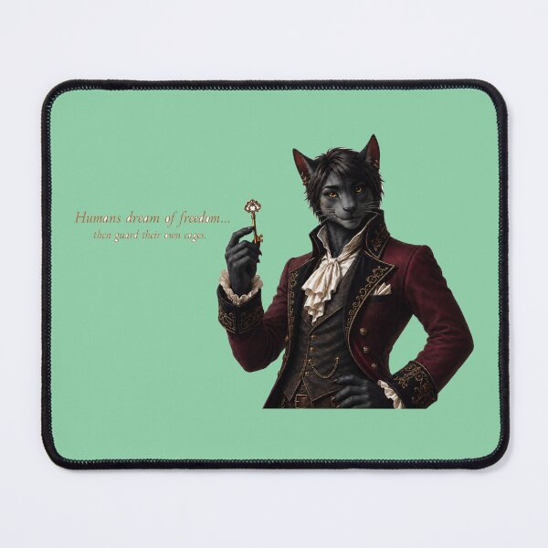 Item preview, Humans Dream of Freedom – Philosophical Cat designed and sold by VolkovaLenaArt.