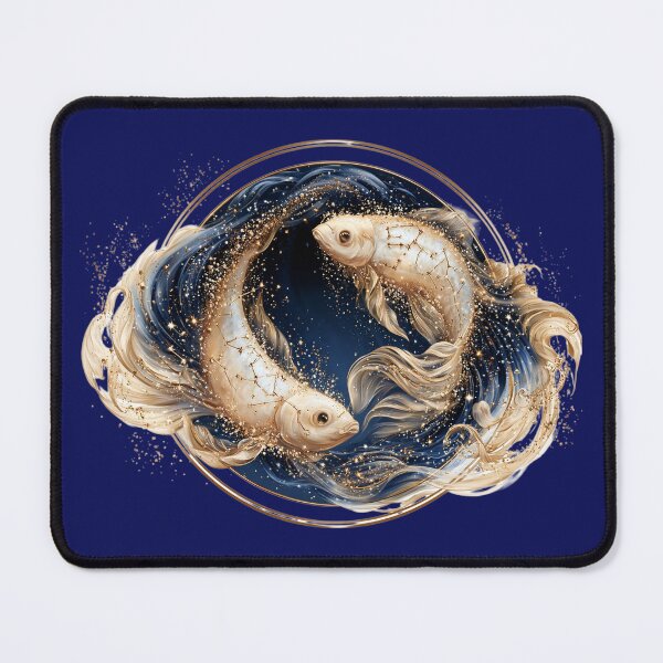 Item preview, Pisces Zodiac Fish Astrology Celestial Constellation Gold Navy PNG designed and sold by MythicMood.