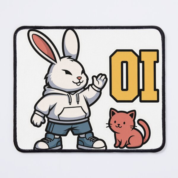 Item preview, Oi Streetwear White Rabbit And Orange Cat designed and sold by a575642903.