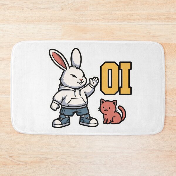 Item preview, Oi Streetwear White Rabbit And Orange Cat designed and sold by a575642903.
