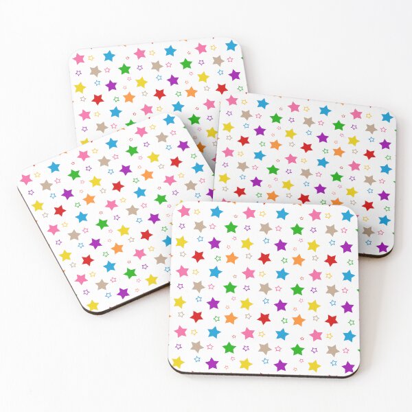 Item preview, Colorful Bright Stars Pattern Design White  designed and sold by PatternTitan.