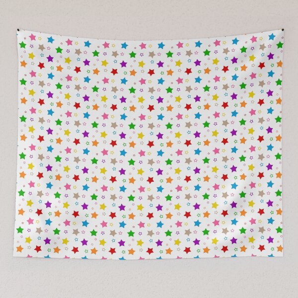 Item preview, Colorful Bright Stars Pattern Design White  designed and sold by PatternTitan.