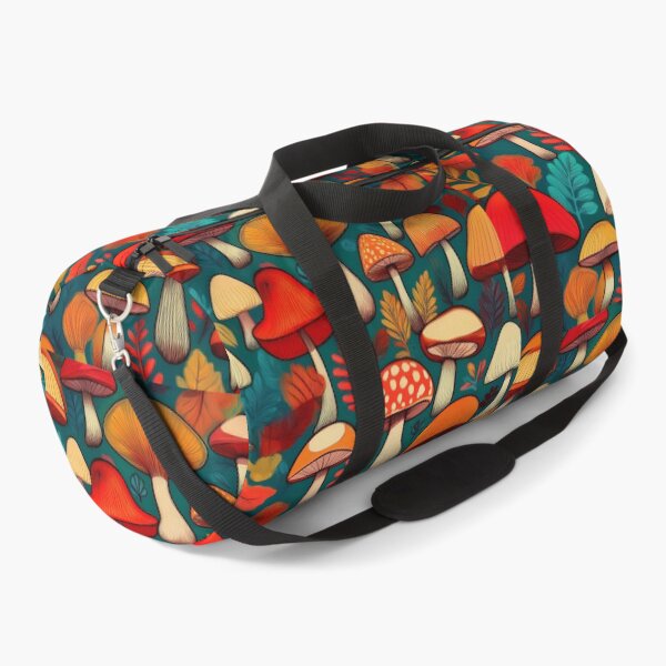 Item preview, It's raining mushrooms, warm Autumn colours mushroom houses, mushroom pattern watercolour vintage fall season burnt orange leafy designed and sold by navitalidesign.
