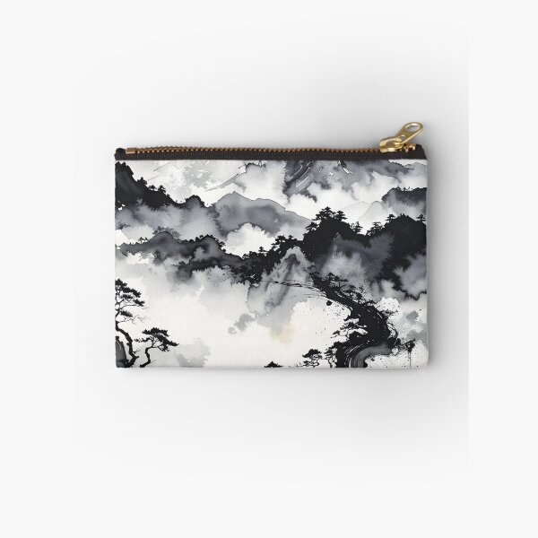 Item preview, Misty Japanese Mountains Ink Wash Landscape designed and sold by BetweenForms.