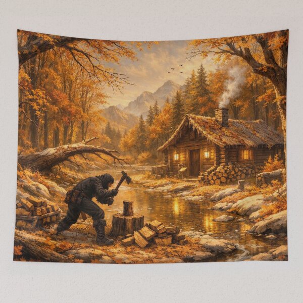 Item preview, Autumn forestry work by the stream designed and sold by Sigtrix.