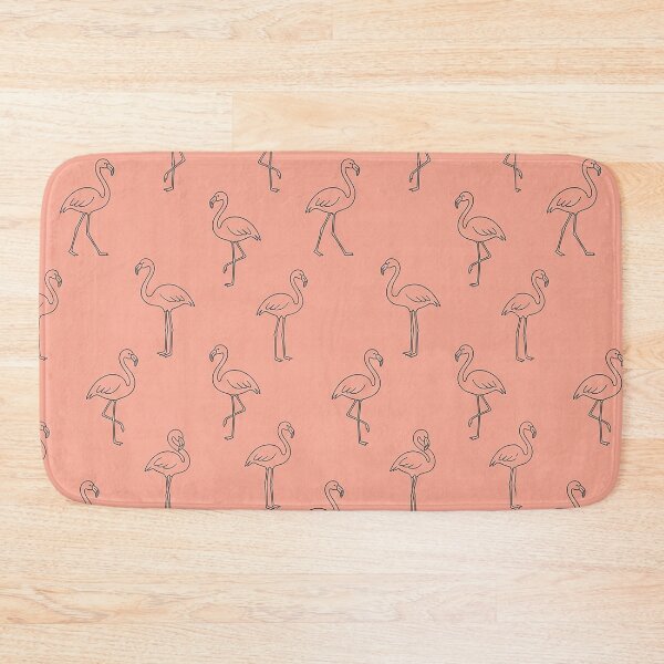 Item preview, Minimalist Pink Flamingo Line Art Seamless Pattern Design by MNS designed and sold by ashenlocs.