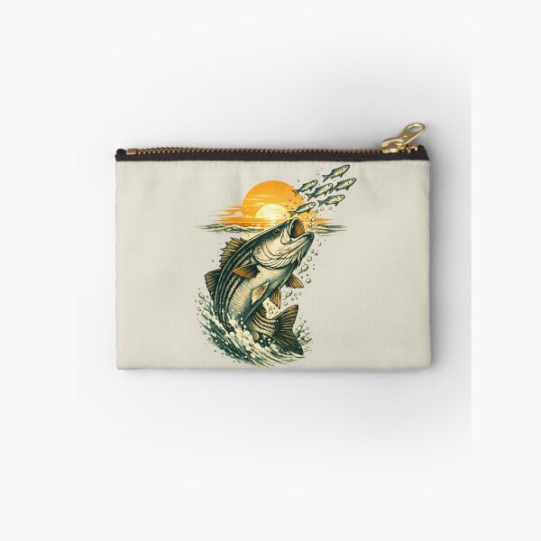 Item preview, Striped bass chasing small fish at dawn. designed and sold by Daily Quirk.