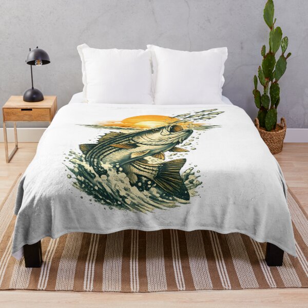 Item preview, Striped bass chasing small fish at dawn. designed and sold by Daily Quirk.