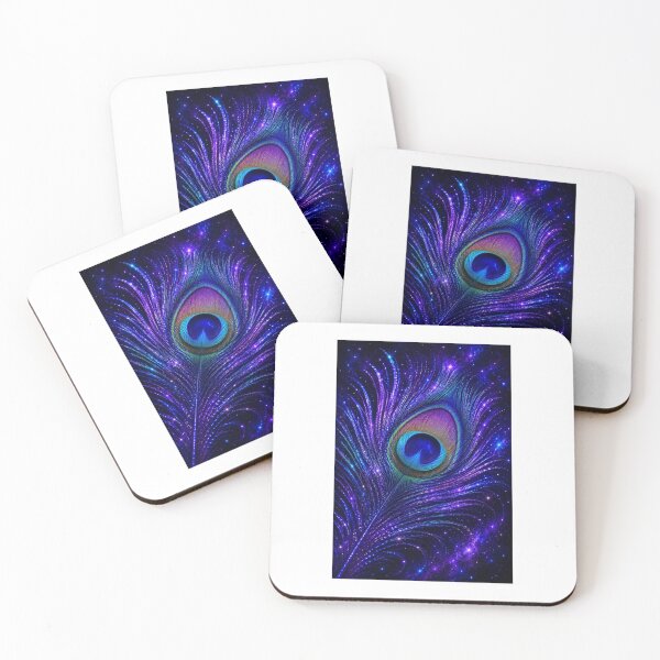 Item preview, Cosmic Peacock Feather – Galaxy Blue & Purple Sparkle designed and sold by Ethanticsticker.