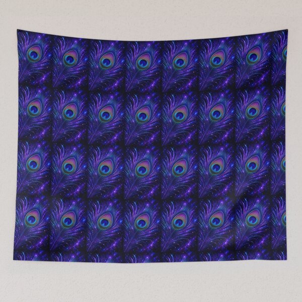 Item preview, Cosmic Peacock Feather – Galaxy Blue & Purple Sparkle designed and sold by Ethanticsticker.