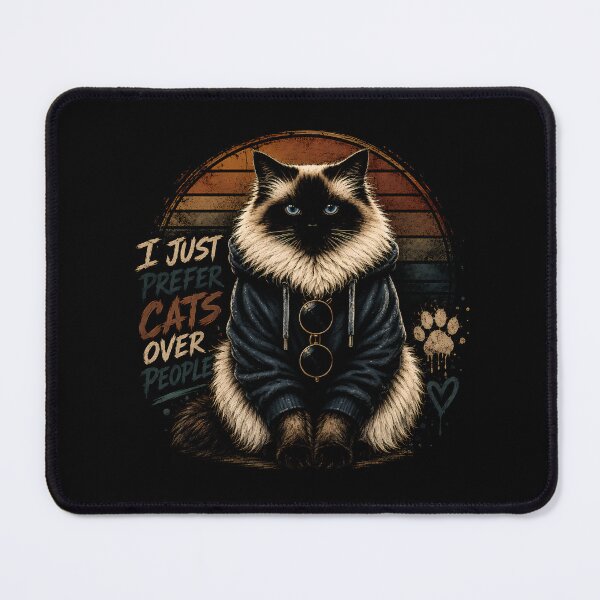 Item preview, I Just Prefer Cats Over People – Funny Ragdoll Cat Lover T-Shirt | Introvert Cat Humo designed and sold by Skama87.
