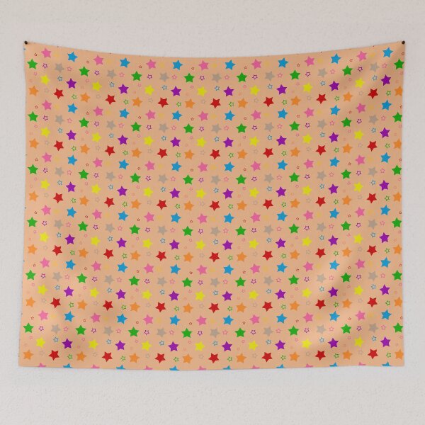Item preview, Colorful Bright Stars Pattern Design Orange  designed and sold by PatternTitan.